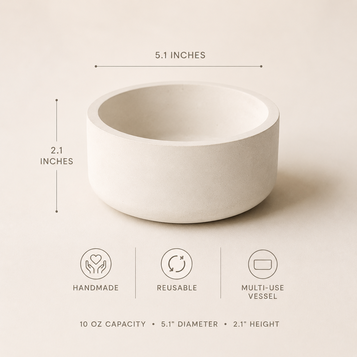 Everyday Artisan Bowl | 10 oz Artisan Candle Vessel
