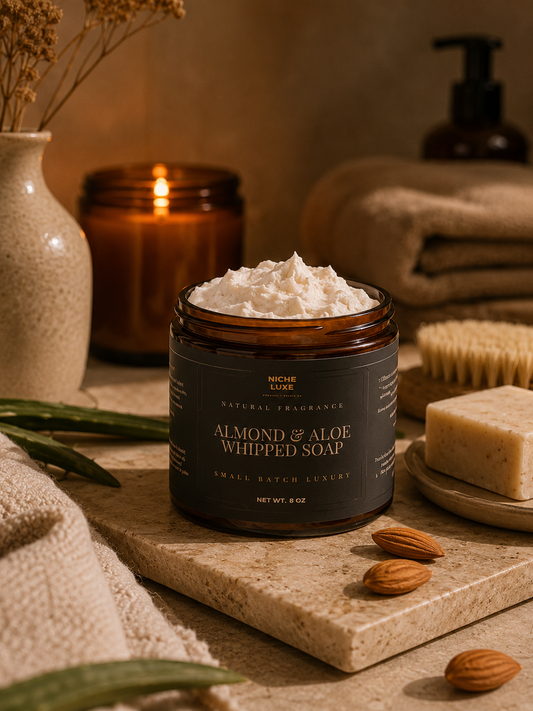 Almond & Aloe Whipped Soap (8 oz Amber Jar)