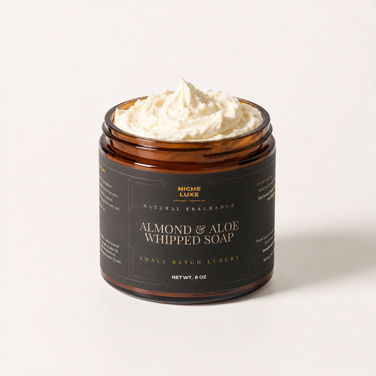 Almond & Aloe Whipped Soap (8 oz Amber Jar)
