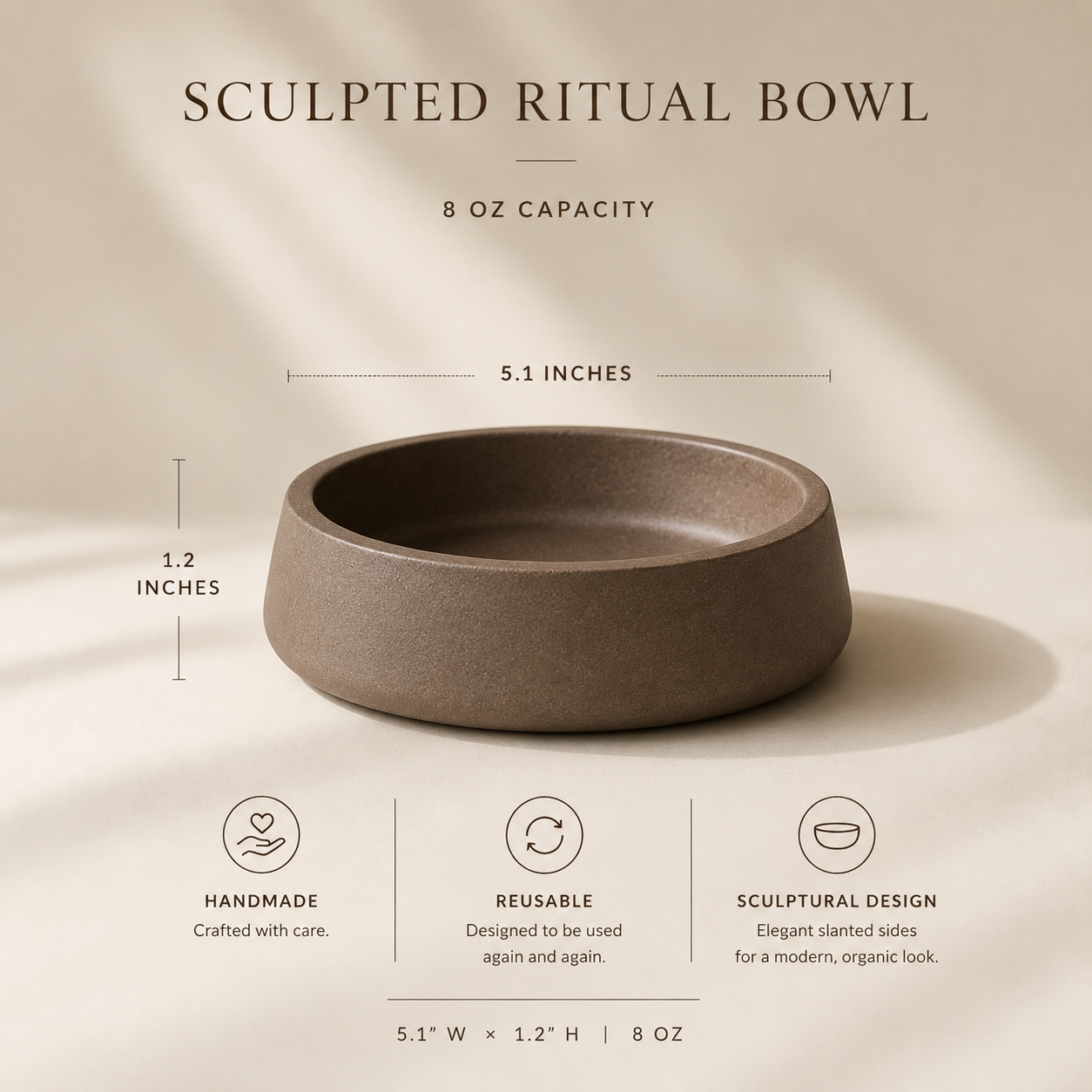 Sculpted Ritual Bowl | 8 oz Artisan Candle Vessel