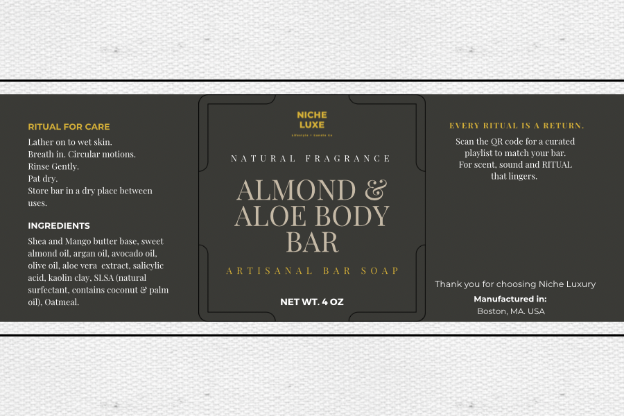 Almond & Aloe Body Bar | 4.5 oz | Cold Process Soap