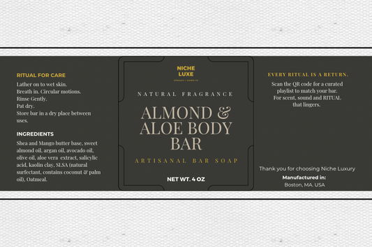 Almond & Aloe Body Bar | 4.5 oz | Cold Process Soap