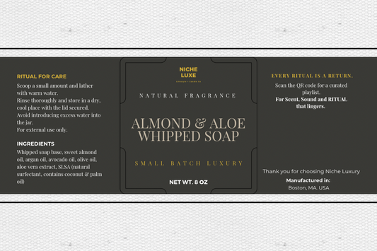 Almond & Aloe Whipped Soap (8 oz Amber Jar)