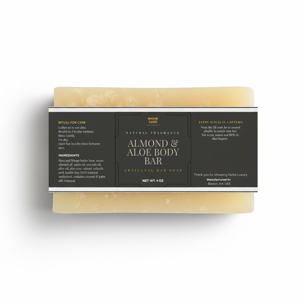 Almond & Aloe Body Bar | 4.5 oz | Cold Process Soap